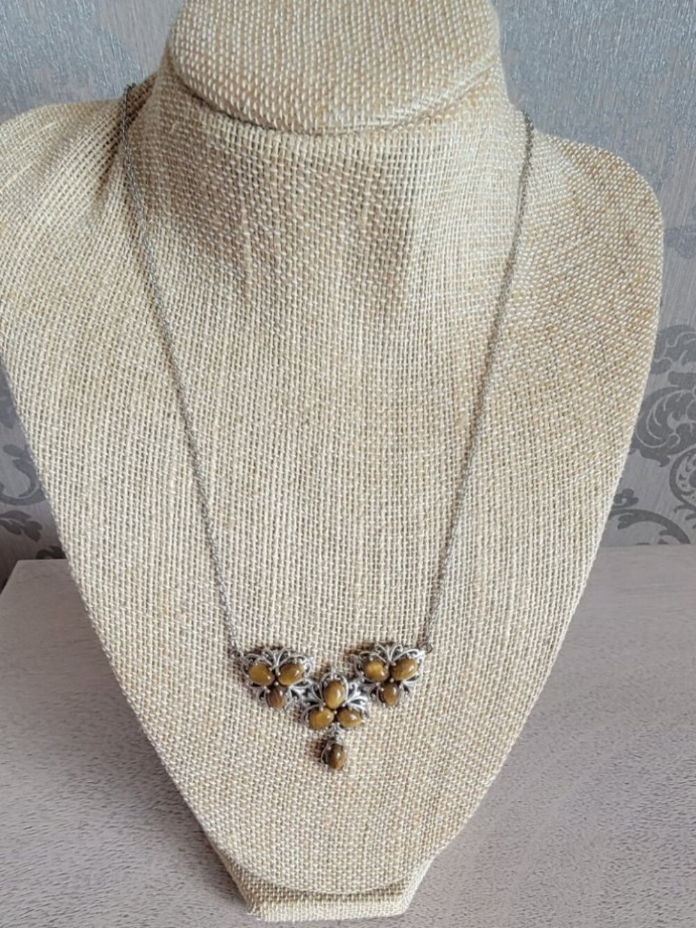 Tigereye Floral Necklace